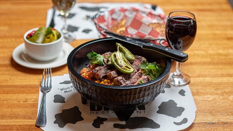 South of the border steak bowl entree